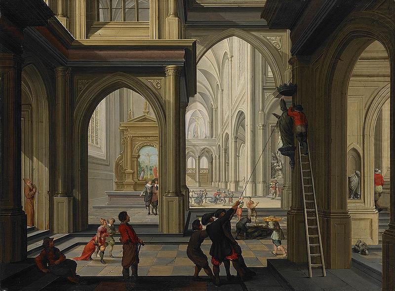 Dirck van  Delen Iconoclasts in a church china oil painting image
